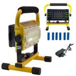Faro LED potente, portatile, 100 Watt, con batterie ricaricabili, per interno ed esterno