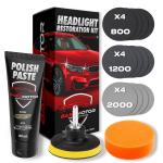 Kit Pulizia Fari Auto rigenerazione e lucidatura per fanali opachi e ingialliti
