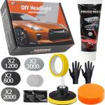 Kit Pulizia restauro Fari Auto rigenerazione e lucidatura per fanali opachi e ingialliti, varius