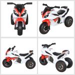 Triciclo Moto Elettrica Giocattolo per Bambini 18-36 Mesi con Musica e Fari Bianco e Rosso