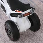 Triciclo Moto Elettrica Giocattolo per Bambini 18-36 Mesi con Musica e Fari Bianco e Rosso