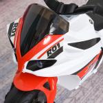 Triciclo Moto Elettrica Giocattolo per Bambini 18-36 Mesi con Musica e Fari Bianco e Rosso