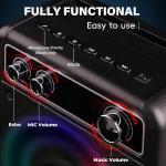 Karaoke portatile, altoparlante Bluetooth portatile con 2 microfoni wireless, sistema PA per adulti e bambini con luci LED, supporta TWS/Rec/FM/AUX/USB/TF per feste a casa