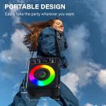 Karaoke portatile, altoparlante Bluetooth portatile con 2 microfoni wireless, sistema PA per adulti e bambini con luci LED, supporta TWS/Rec/FM/AUX/USB/TF per feste a casa