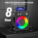 Karaoke portatile, altoparlante Bluetooth portatile con 2 microfoni wireless, sistema PA per adulti e bambini con luci LED, supporta TWS/Rec/FM/AUX/USB/TF per feste a casa