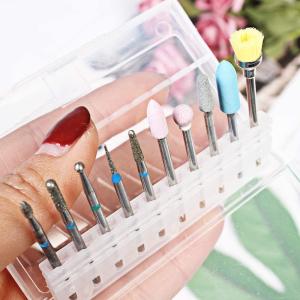Punte per fresa unghie, set con 10 punte, varie forme e dimensioni in 2,35 mm, adatto per la manicure