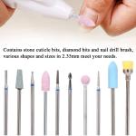 Punte per fresa unghie, set con 10 punte, varie forme e dimensioni in 2,35 mm, adatto per la manicure