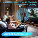 Digitale TV Antenne, leistungsstarke interne HDTV Antenne mit Verstärker, 360°-Empfang von 50 Meilen TV-Antenne, unterstützt 4K 1080P, DVB-T2 VHF UHF TV, 5M Koaxialkabel