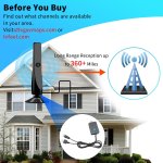 Digitale TV Antenne, leistungsstarke interne HDTV Antenne mit Verstärker, 360°-Empfang von 50 Meilen TV-Antenne, unterstützt 4K 1080P, DVB-T2 VHF UHF TV, 5M Koaxialkabel