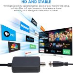 Digitale TV Antenne, leistungsstarke interne HDTV Antenne mit Verstärker, 360°-Empfang von 50 Meilen TV-Antenne, unterstützt 4K 1080P, DVB-T2 VHF UHF TV, 5M Koaxialkabel