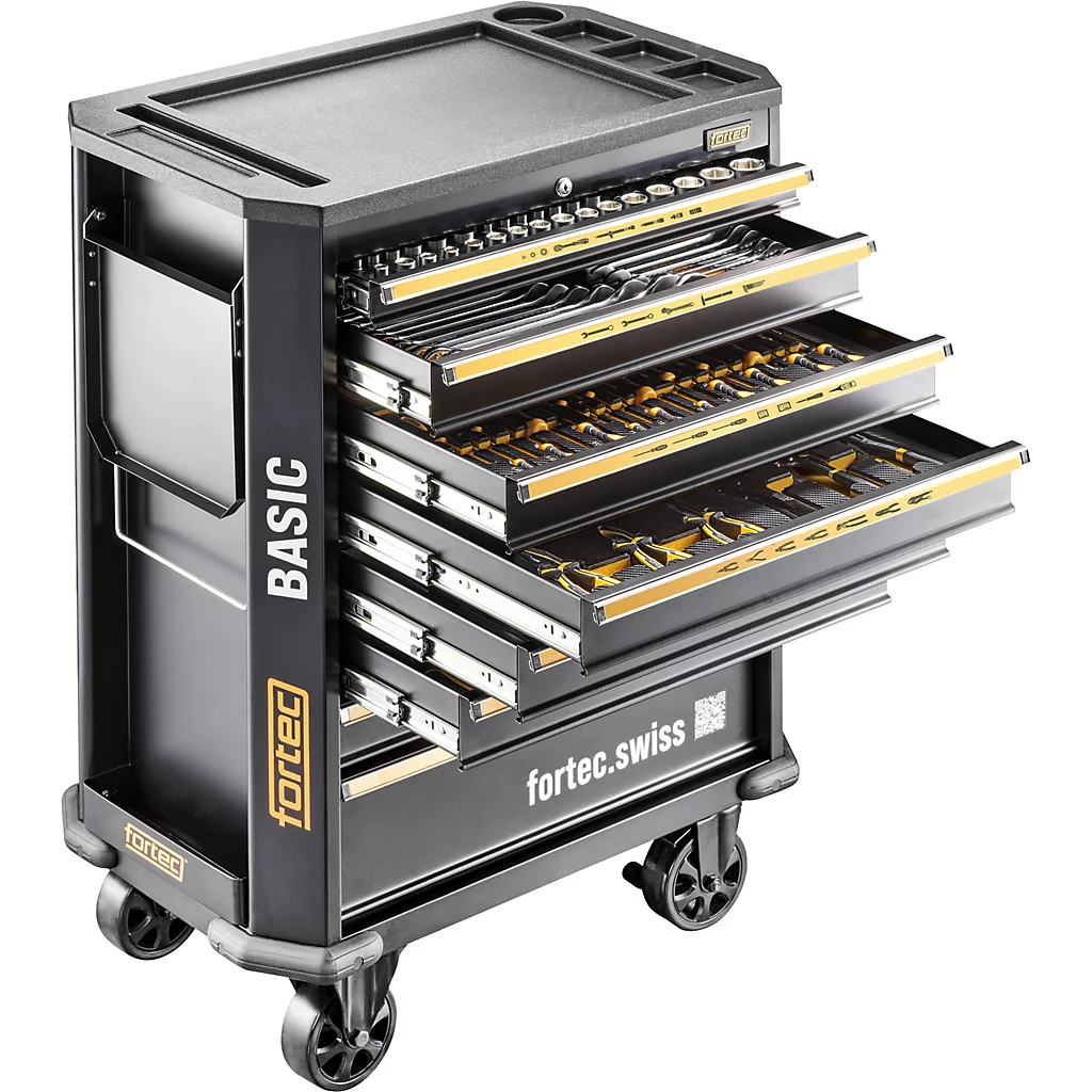 Fortec Werkstattwagen Basic FT30033 - 434-tlg. - 7 Schubladen - Profi-Ausführung