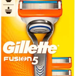Gillette Fusion 5, rasoio con 3 lame di ricarica, Lamette da Barba Antiattrito, Delicate Micropulsazioni per Rasatura Ottimale