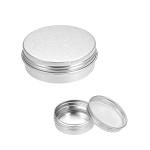 Contenitore alluminio 60ml, scatola rotonda con tappo coperchio a vite, colore argento