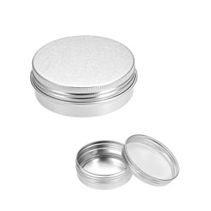 Contenitore alluminio 60ml, scatola rotonda con tappo coperchio a vite, colore argento