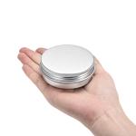 Contenitore alluminio 60ml, scatola rotonda con tappo coperchio a vite, colore argento