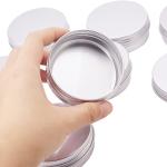 Contenitore alluminio 60ml, scatola rotonda con tappo coperchio a vite, colore argento