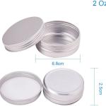 Contenitore alluminio 60ml, scatola rotonda con tappo coperchio a vite, colore argento
