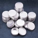 Contenitore alluminio 60ml, scatola rotonda con tappo coperchio a vite, colore argento