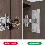 Piastra di riparazione della cerniere, fissaggio per porte di armadi, mobili in legno