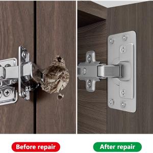 Piastra di riparazione della cerniere, fissaggio per porte di armadi, mobili in legno