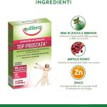 Top Prostata è un integratore alimentare di zinco e vitamina E, 40 capsule, senza glutine, Equilibra