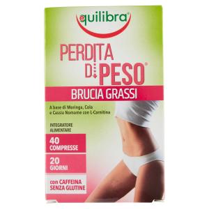 Perdita di peso brucia grassi 40 capsule, senza glutine, Equilibra