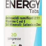 Re-Mineral Energy Tabs, Integratore per Sportivi, con Aminoacidi, Sali Minerali, Magnesio, Calcio, Zinco, Selenio, Vitamine C, E, B2 e B12, 20 Compresse Effervescenti