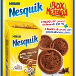 Nesquik box snack, Prêt à boire, Boisson à base de lait avec cacao à faible teneur en matières grasses, 3 Sablés Galbusera à faible teneur en matières grasses, 207g par paquet