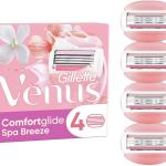 Gillette Venus Comfortglide Breeze Rasierklingen für Frauen, 4er-Pack mit 3 Klingen, leistungsstarkes Design, hautschonend