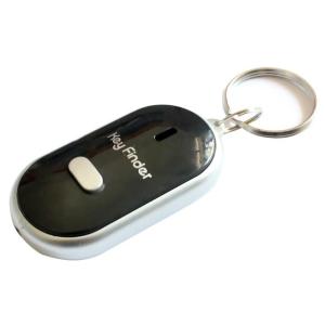 Cerca Trova chiavi, portachiavi con fischio e luce led, colore nero