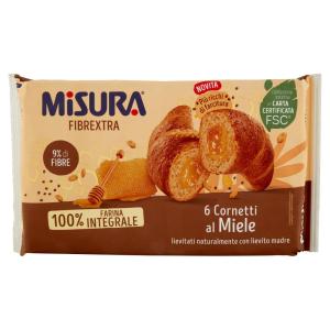Cornetto Fibrextra, Miele, Misura, 308 g, confezione da 6 cornetti