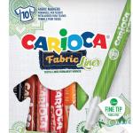 Carioca Fabric Liner, Pennarelli, Multicolore, 1 Confezione da 10 Pennarelli