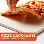 Pietra per pizza rettangolare per forno e barbecue, pietra refrattaria 38 x 30 cm, per cottura croccante