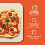 Pietra per pizza rettangolare per forno e barbecue, pietra refrattaria 38 x 30 cm, per cottura croccante