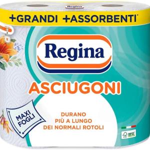 Asciugoni Regina papier essuie-tout, 2 rouleaux 2 plis, papier 100% certifié FSC