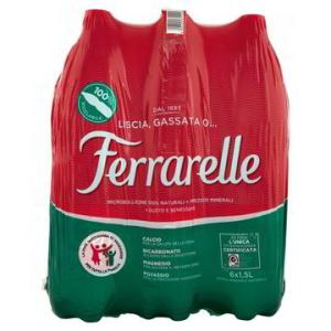 Acqua Ferrarelle effervescente naturale, 6 bottiglie da 1.5L