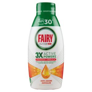 FAIRY, Detersivo lavastoviglie, Platinum Gel, anti odore, 30 Lavaggi , 600 Ml
