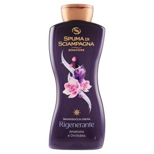 Spuma di Sciampagna Benessere Rigenerante Bagnodoccia Crema Ametista e Orchidea 650 ml