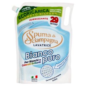 Spuma di Sciampagna Lavatrice Bianco Puro, ricarica, 29 lavaggi