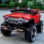 Auto elettrica per bambini, 12v, Jeep, 2 posti, con telecomando 2.4g, colore rosso