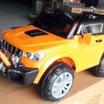Auto elettrica per bambini, 12v, Jeep, 2 posti, con telecomando 2.4g, arancione