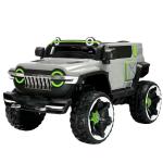 Auto elettrica per bambini, 12v, Jeep, 2 posti, con telecomando 2.4g, grigia