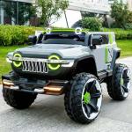 Auto elettrica per bambini, 12v, Jeep, 2 posti, con telecomando 2.4g, grigia