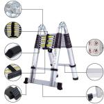 Teleskopleiter aus Aluminium 5 m – Klappbar, EN 131 zertifiziert, Tragkraft 150 kg