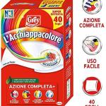 L'Acchiappacolore Fogli Cattura Colore Lavatrice Evita Incidenti Lavaggio, 60 Pezzi. 