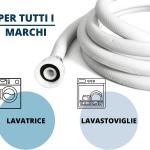 Tubo flessibile universale per ingresso acqua Lavatrice e Lavastoviglie, filettatura standard compatibile con tutte le marche