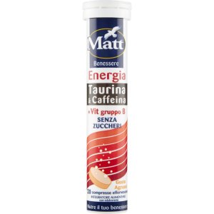Matt Benessere Energia Taurina & Caffeina +Vit gruppo B 20 compresse effervescenti 80 g