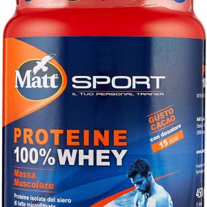 Matt Sport Protein, 100% Whey, boisson aromatisée au chocolat, 450g
