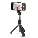 selfie stick treppiedi bluetooth con pulsante scatta foto o video, nero