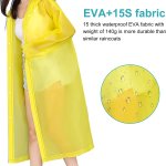 Poncho impermeabile, riutilizzabile, mantella antipioggia con cappuccio, traslucido, PVC, EVA, resistente, con bottoni e maniche, per adulti, unisex, 2 pezzi